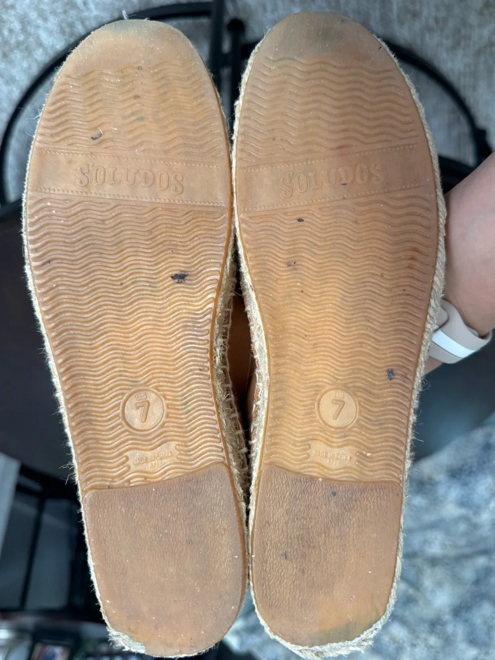 Soludos Tan Leather Espadrille Slip-Ons